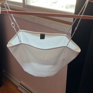 White Heart Strap Crop Top